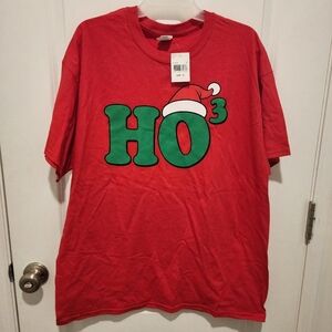 NWT Ho Ho Ho To The Third Power Graphic Tee T-shirt Men's XL 100% Cotton Holiday